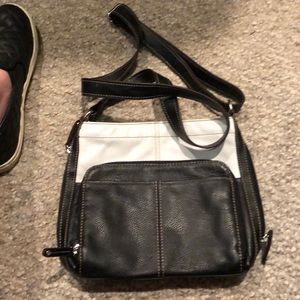 COPY - Black and White Tinanello Leather Purse